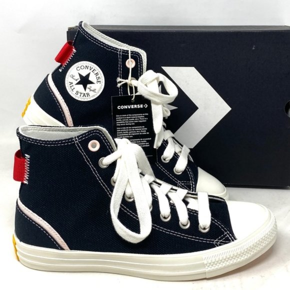 Converse Shoes - Converse Ctas High Top Shoes Casual Canvas Sneakers Black Red For Women A07118C